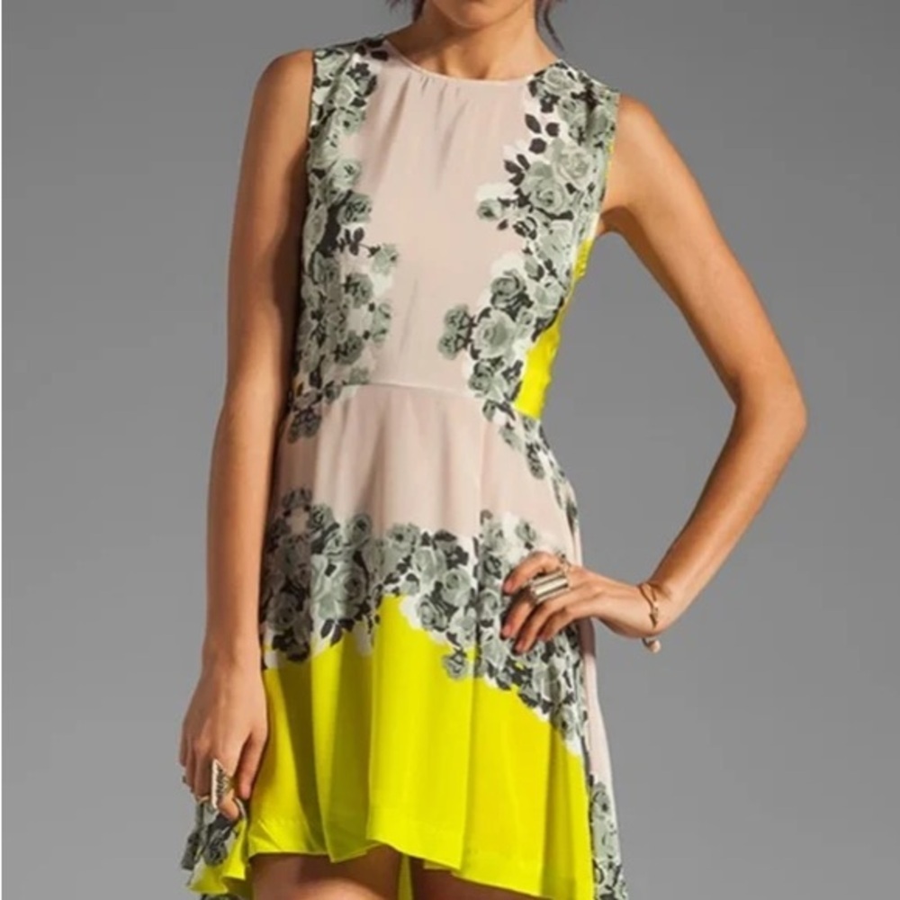Shakuhachi 100% Silk Acid Bloom Kick Out Floral Sleeveless Dress Size Small